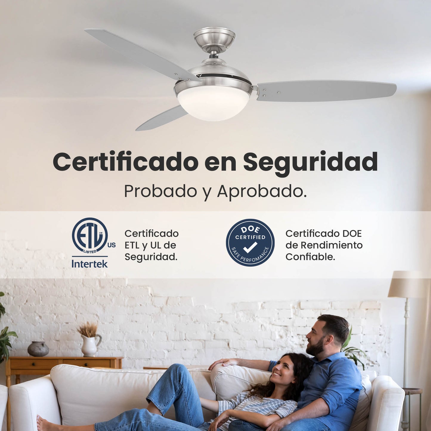Ventilador de Techo Elevé Comfort M2 3 Aspas 52 Pulgadas