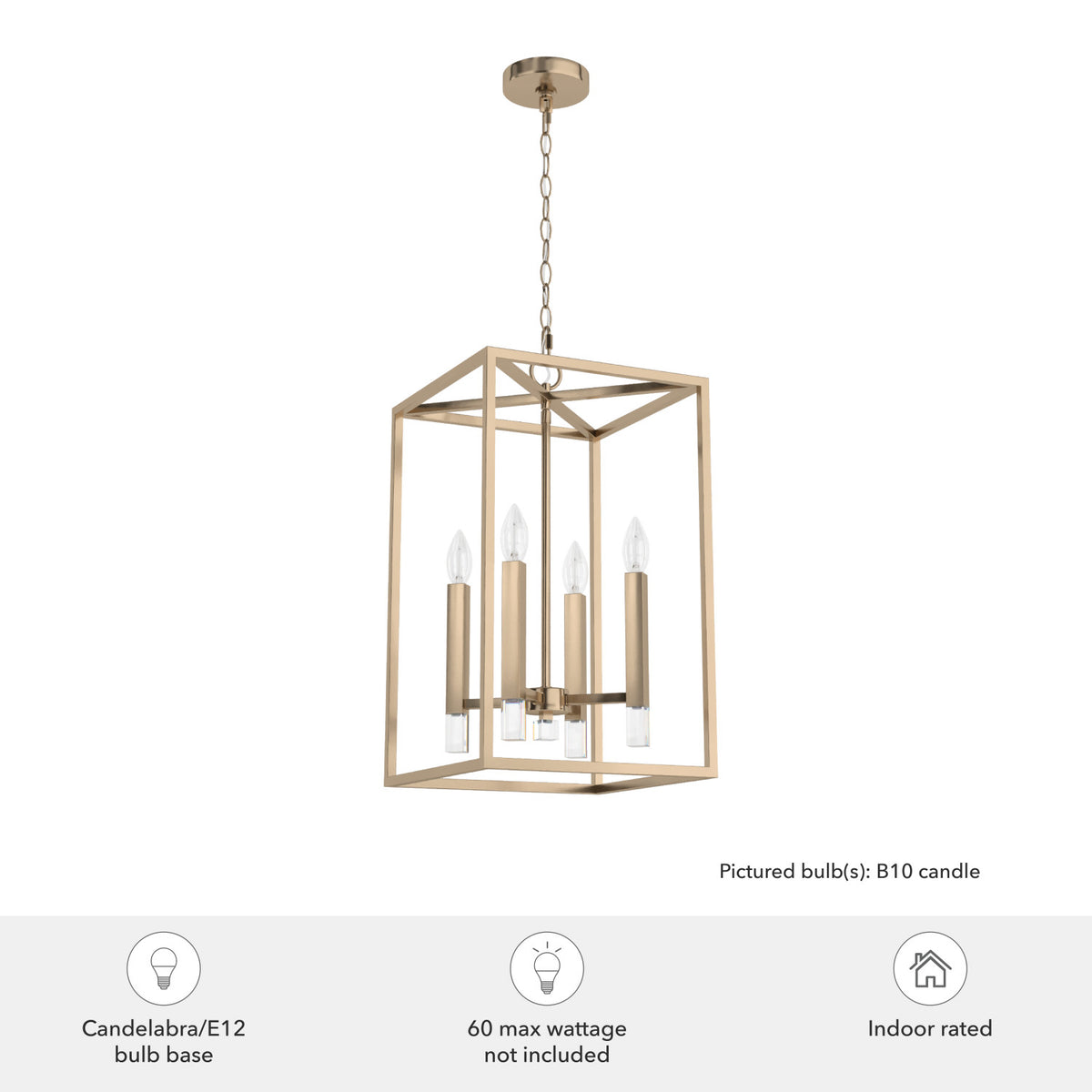 colgante sunjai 4 luces 13 pulgadas lighting hunter alturas gold - none| 4