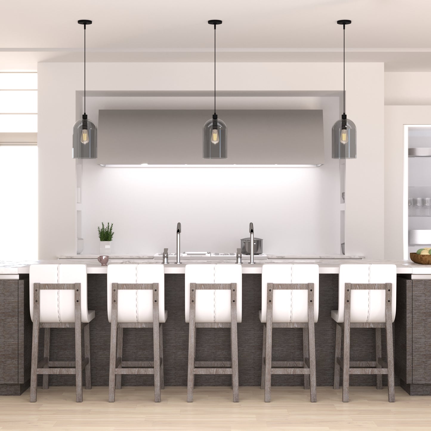 Colgante Lochemeade de Vidrio Ahumado 1 Luz