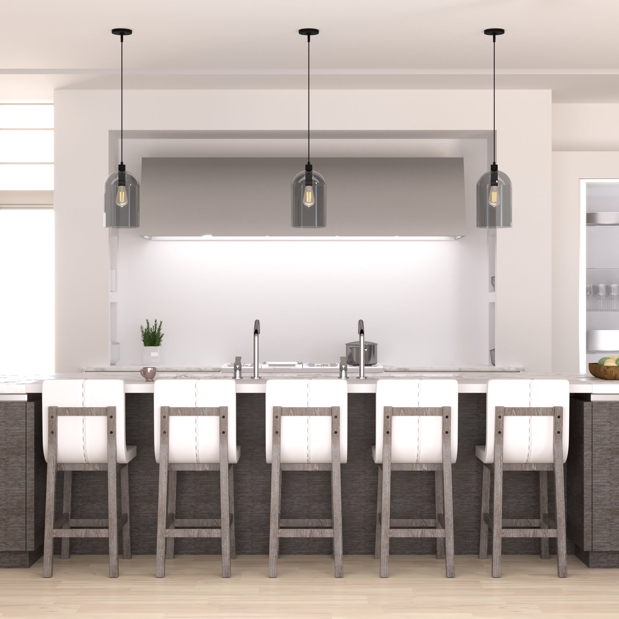 Colgante Lochemeade de Vidrio Ahumado 1 Luz