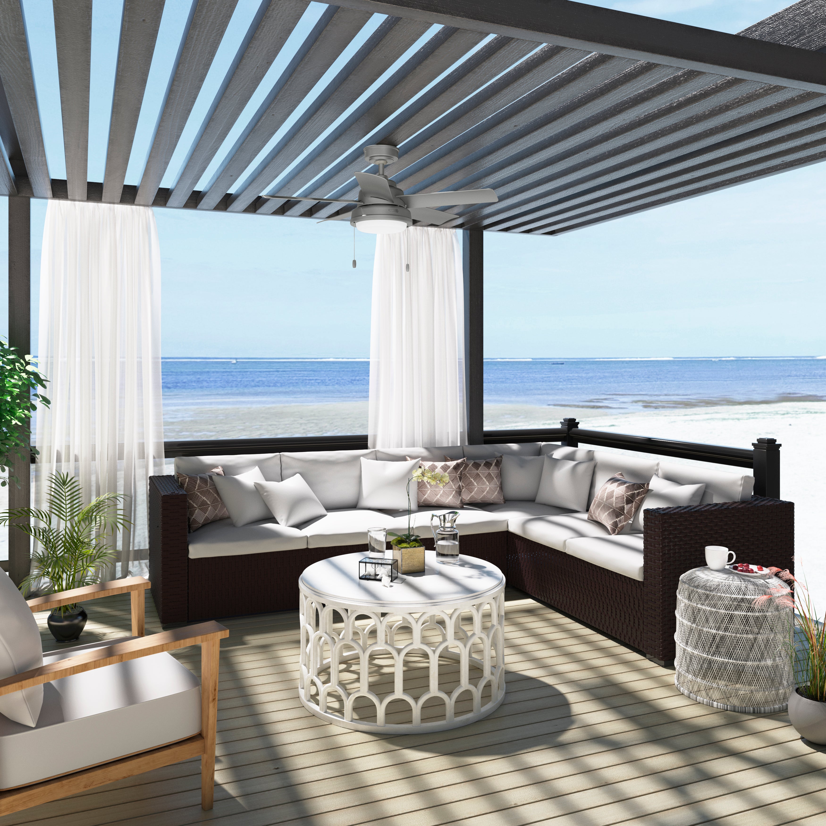 Ventilador de Techo Seawall para Exterior con Luz LED 44 Pulgadas