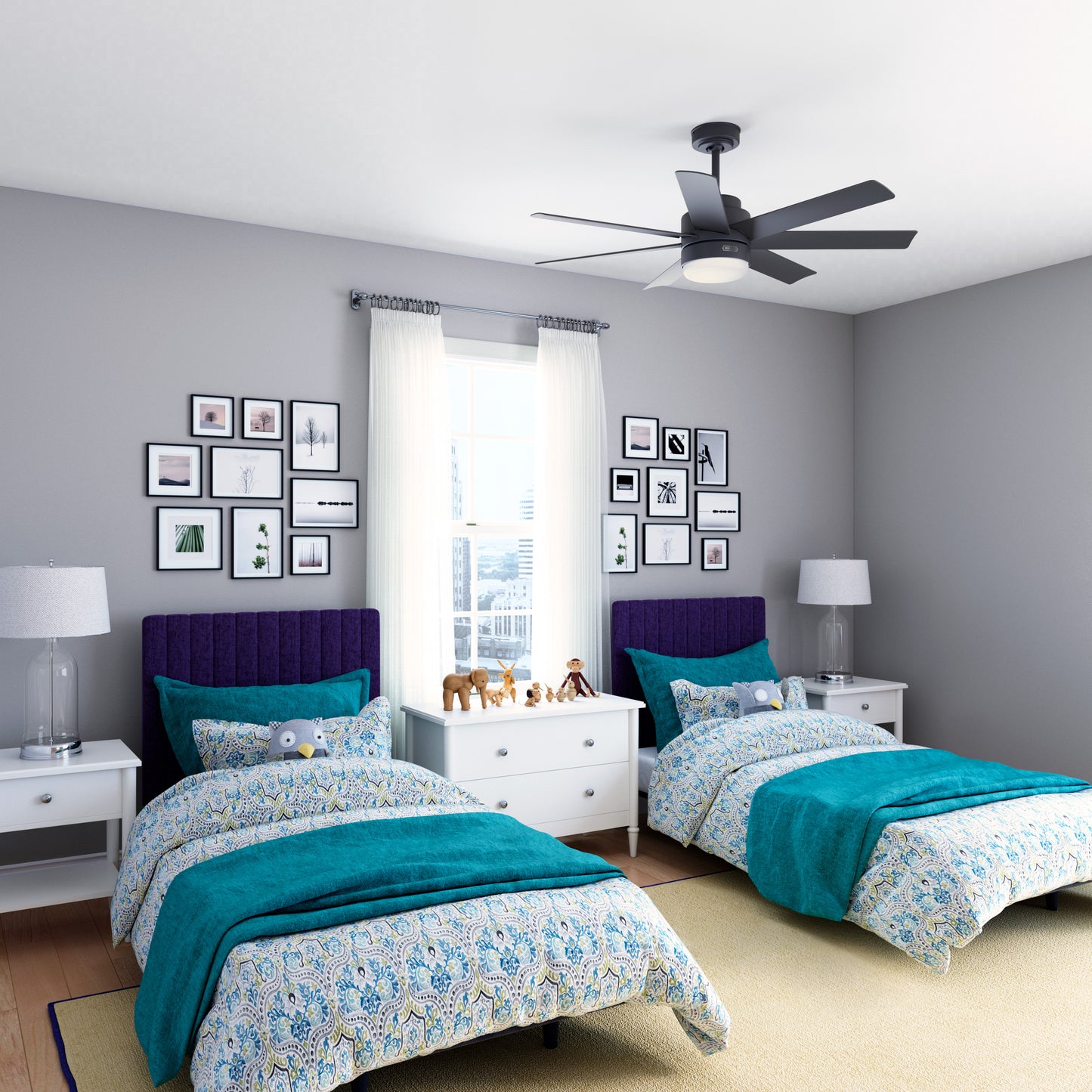Ventilador de Techo Brazos para Exterior con Luz LED 52 Pulgadas