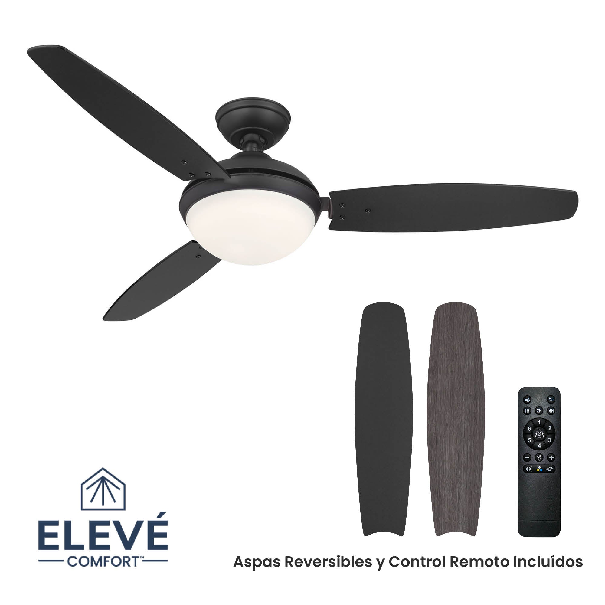 Ventilador de Techo Elevé Comfort M2 3 Aspas 52 Pulgadas