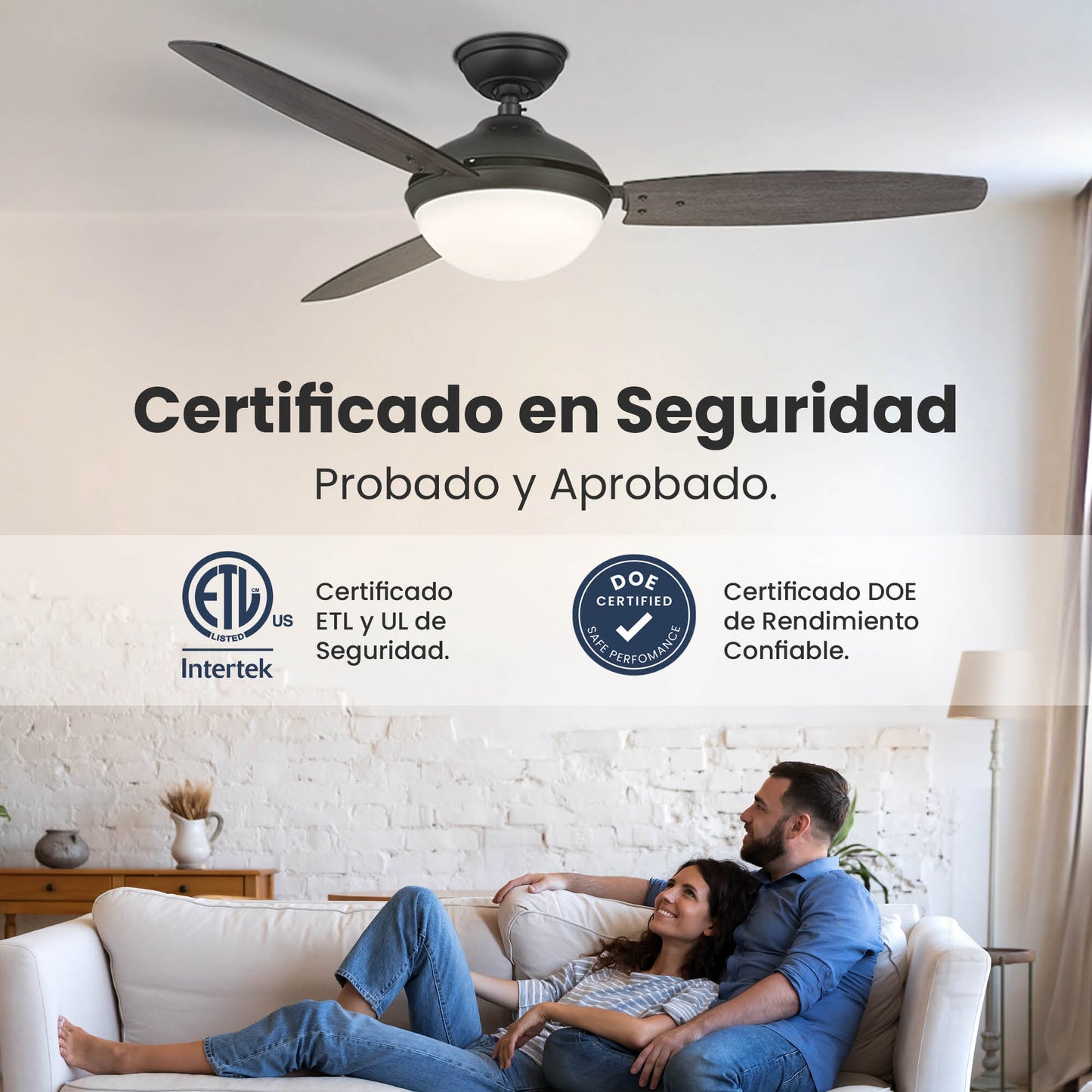 Ventilador de Techo Elevé Comfort M2 3 Aspas 52 Pulgadas