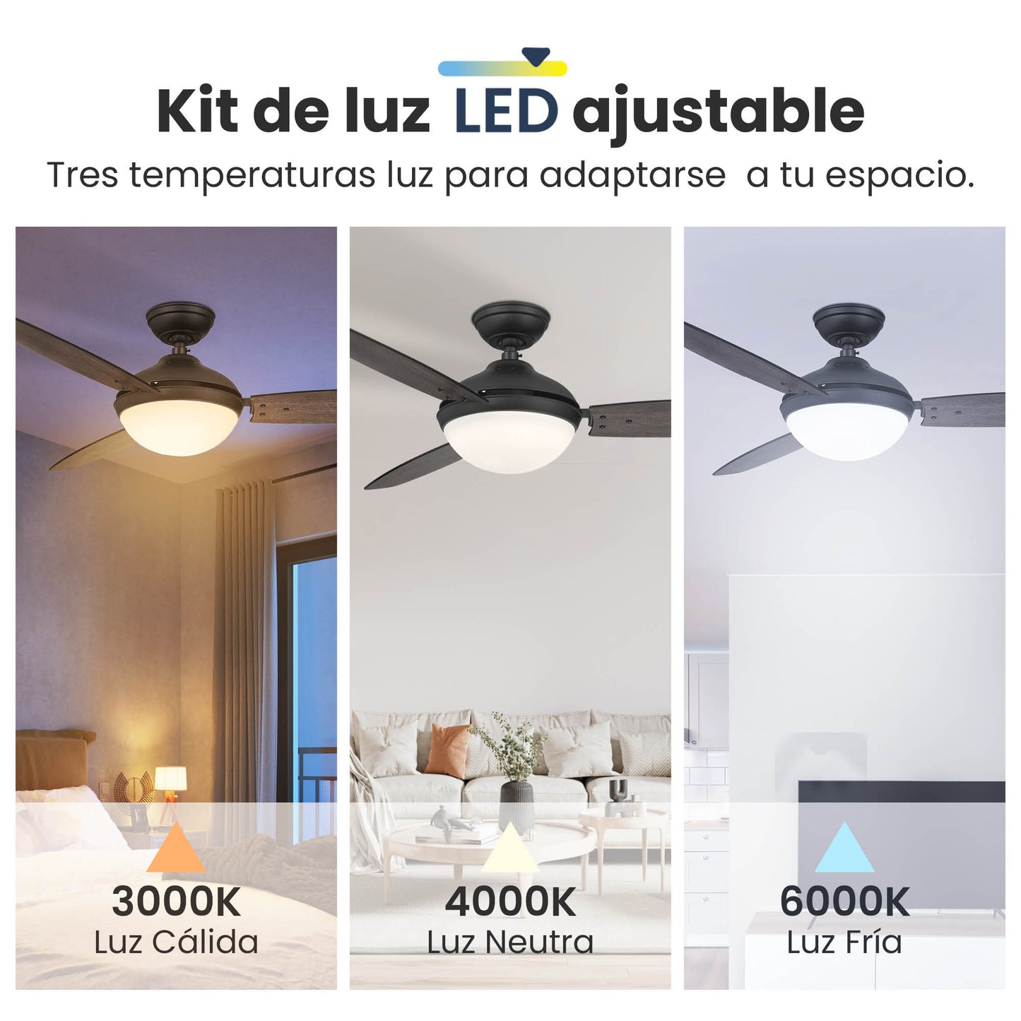 Ventilador de Techo Elevé Comfort M2 3 Aspas 52 Pulgadas