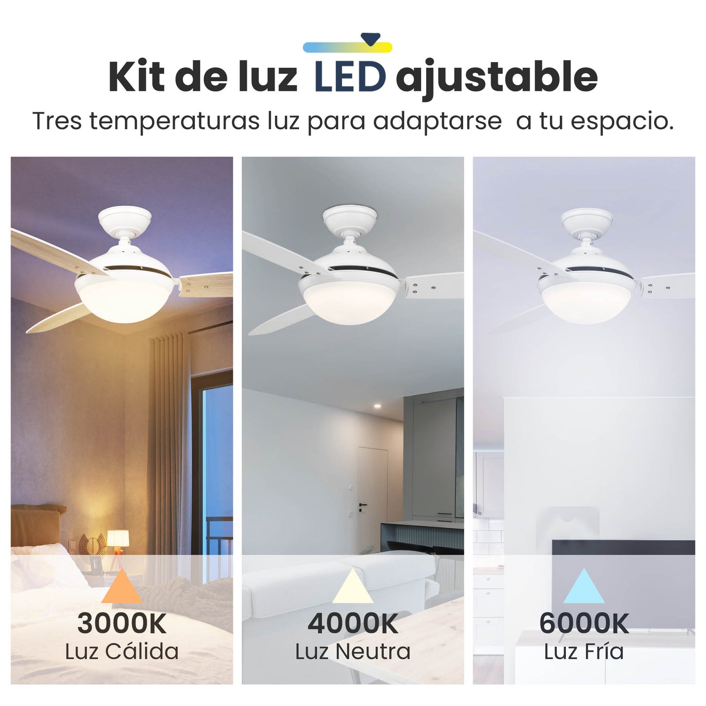 Ventilador de Techo Elevé Comfort M2 3 Aspas 52 Pulgadas