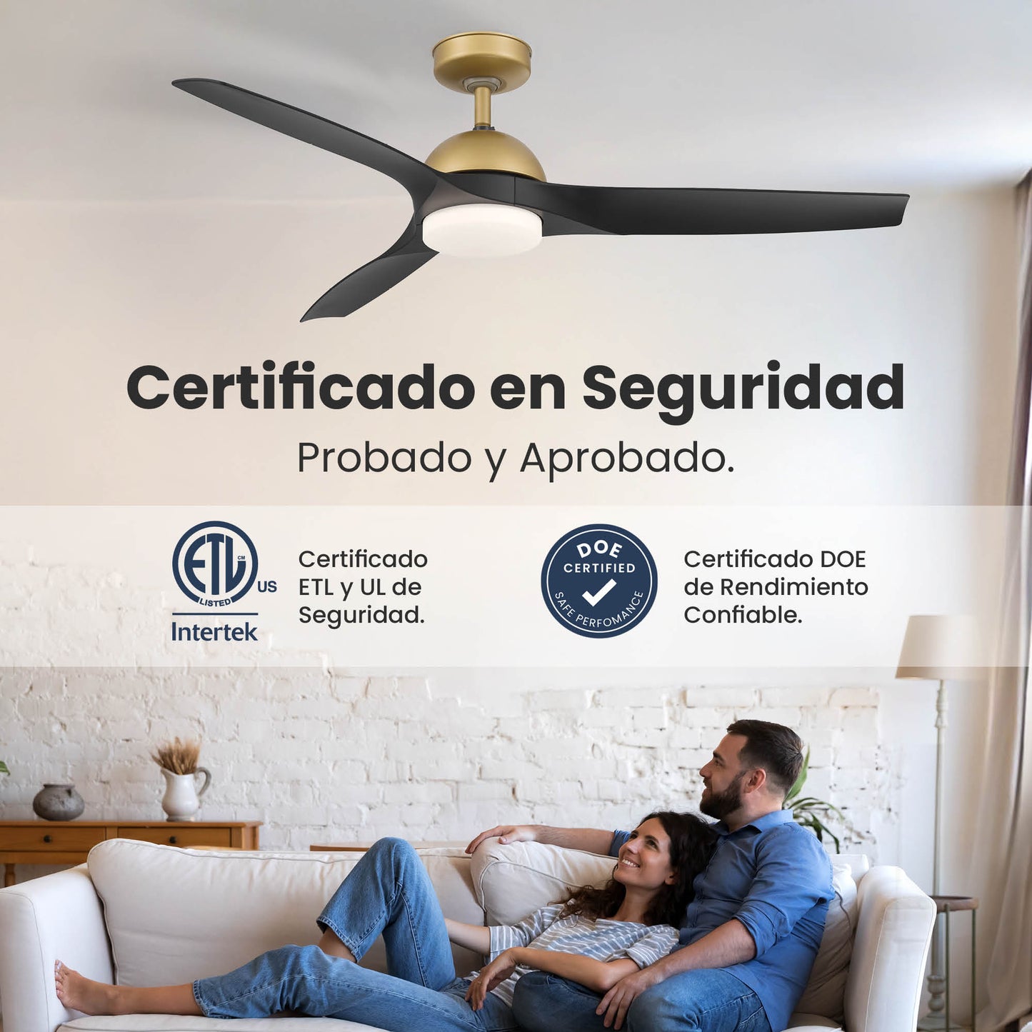 Ventilador de Techo Elevé Comfort M3 3 Aspas 52 Pulgadas
