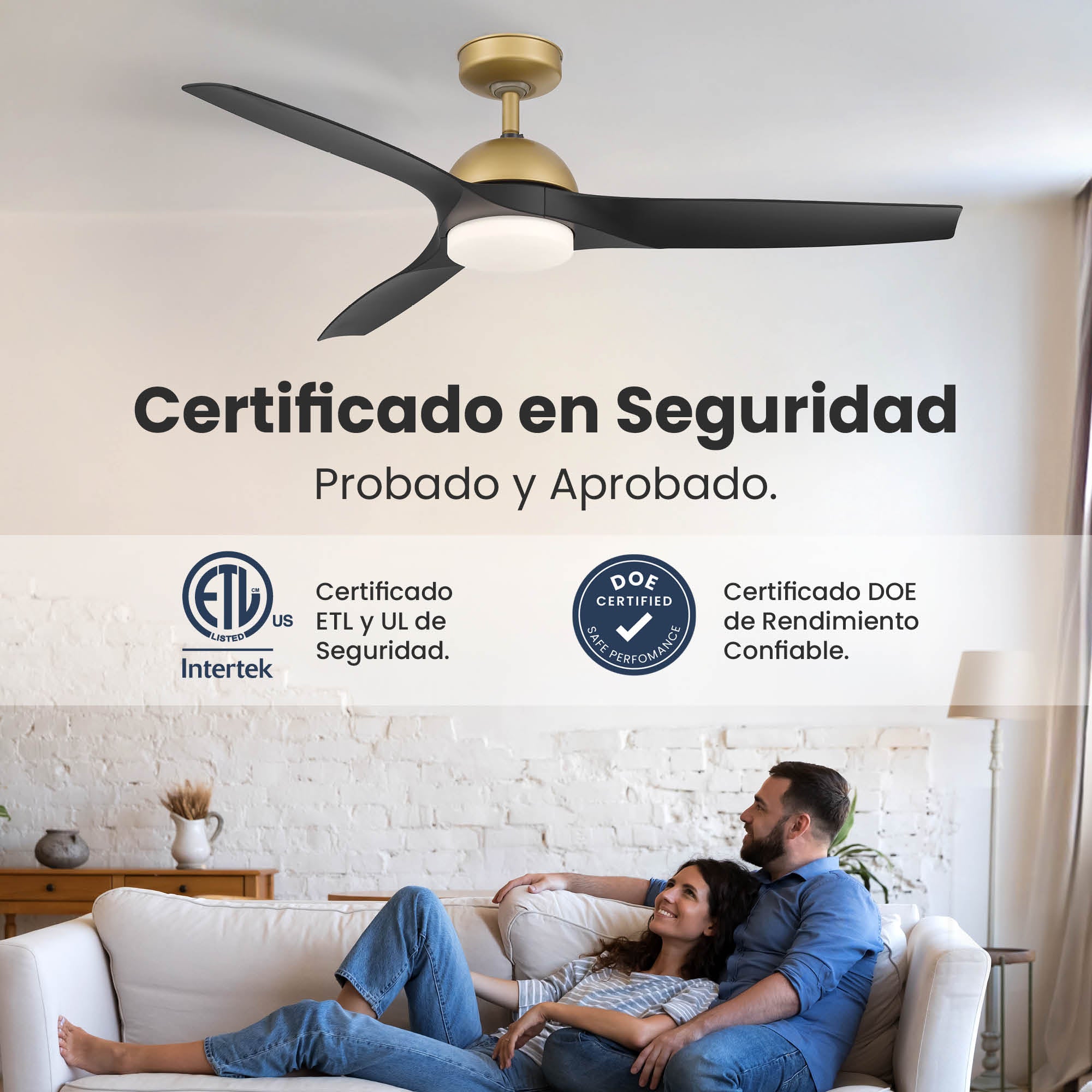 Ventilador de Techo Elevé Comfort M3 3 Aspas 52 Pulgadas