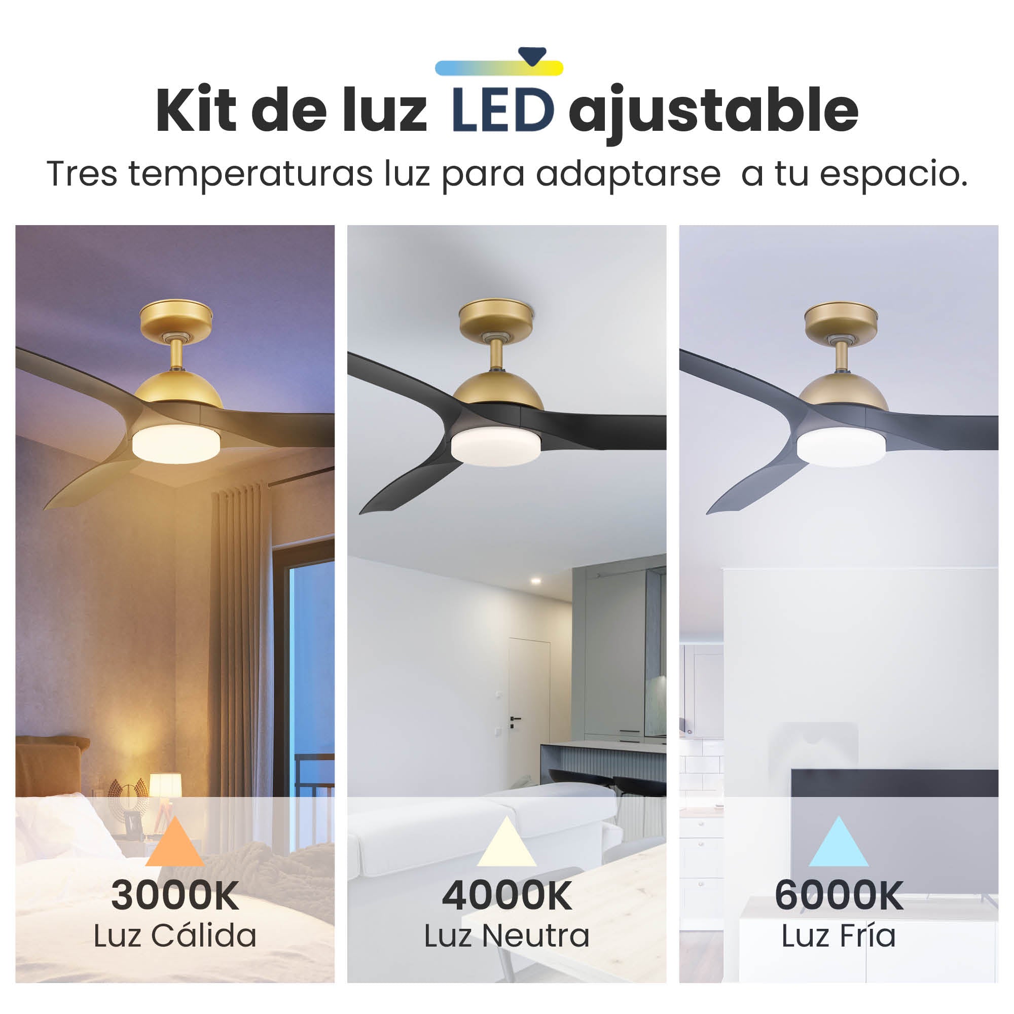 Ventilador de Techo Elevé Comfort M3 3 Aspas 52 Pulgadas