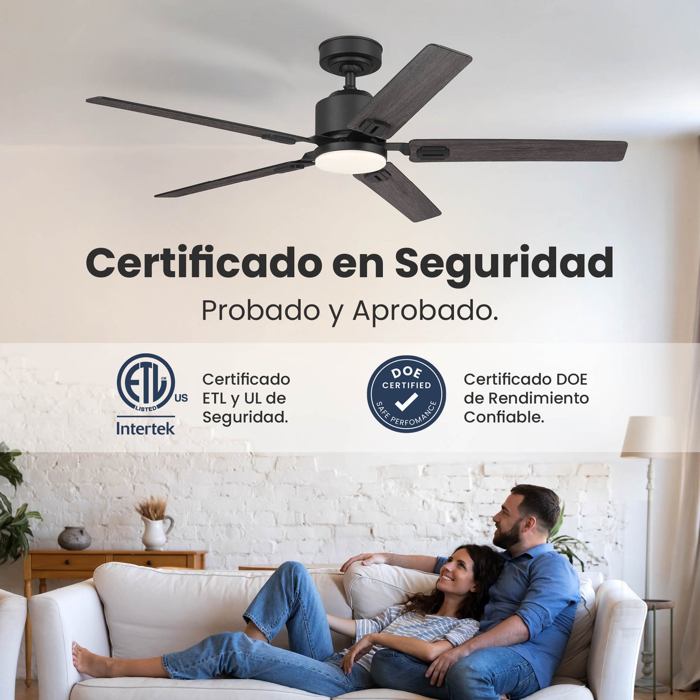 Ventilador de Techo Elevé Comfort M5 5 Aspas 52 Pulgadas