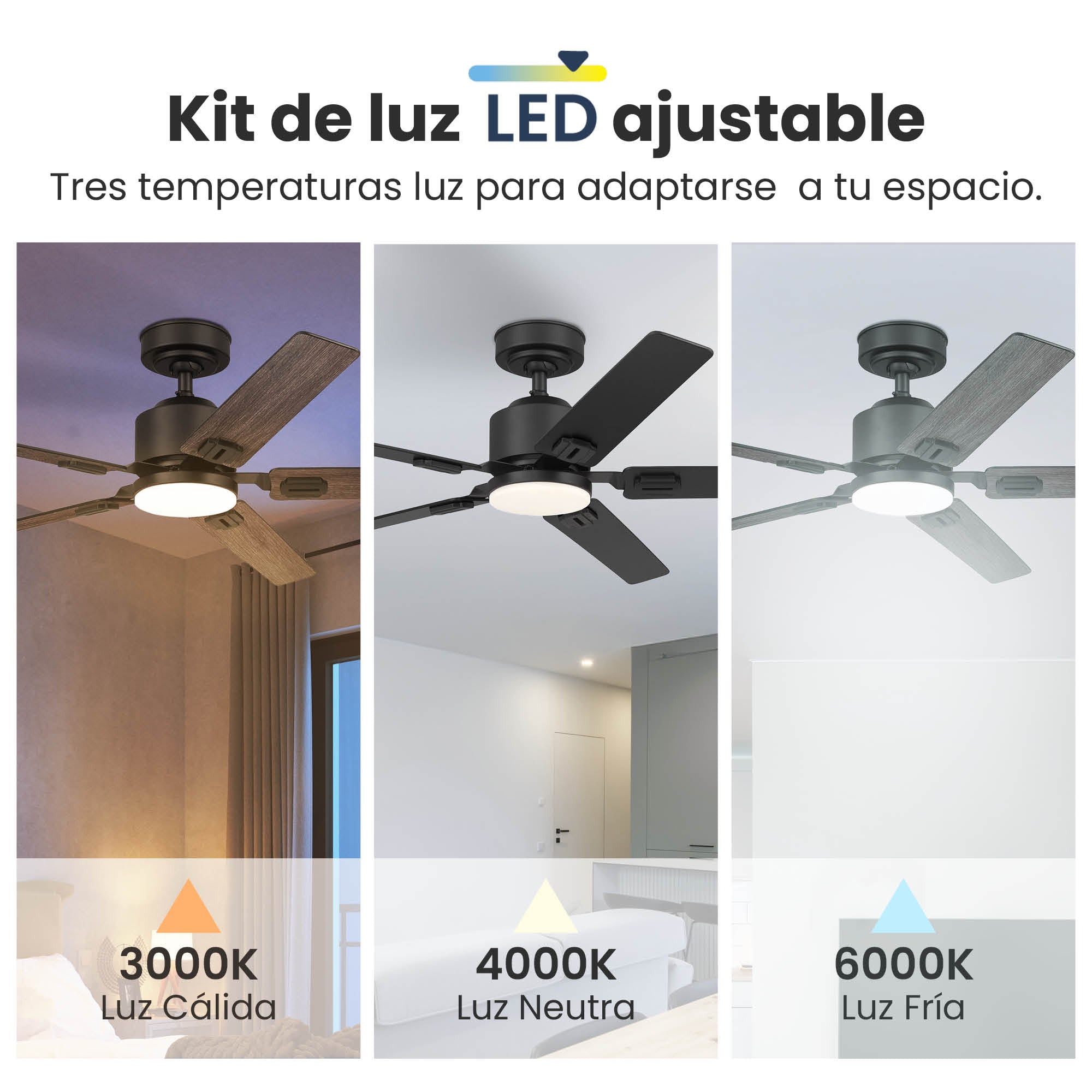 Ventilador de Techo Elevé Comfort M5 5 Aspas 52 Pulgadas