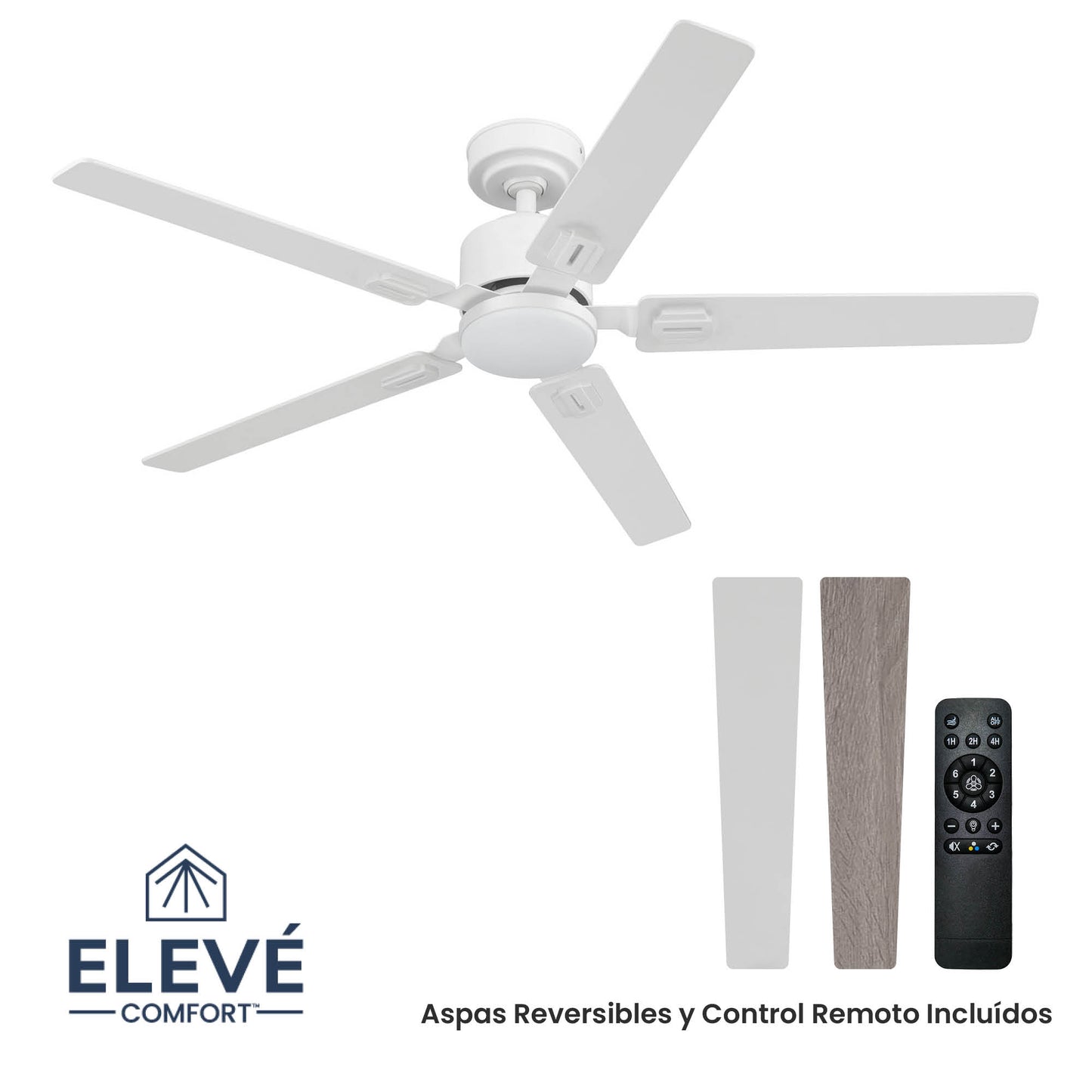 Ventilador de Techo Elevé Comfort M5 5 Aspas 52 Pulgadas