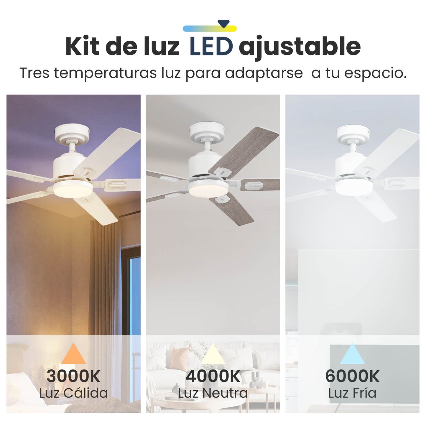 Ventilador de Techo Elevé Comfort M5 5 Aspas 52 Pulgadas
