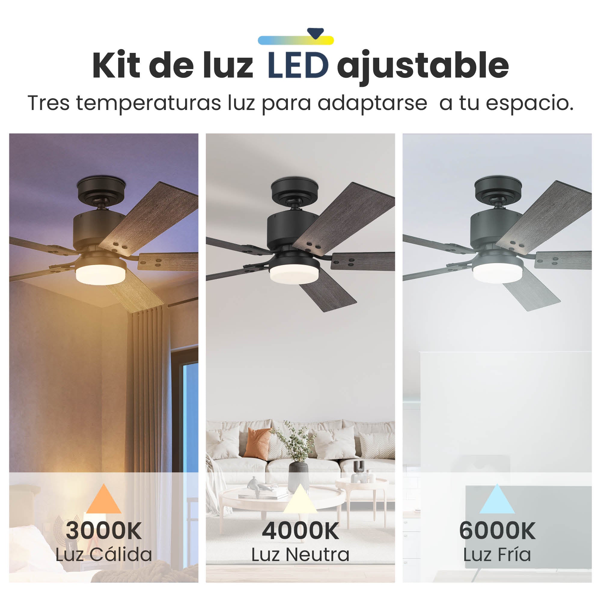 Ventilador de Techo Elevé Comfort M4 5 Aspas 52 Pulgadas
