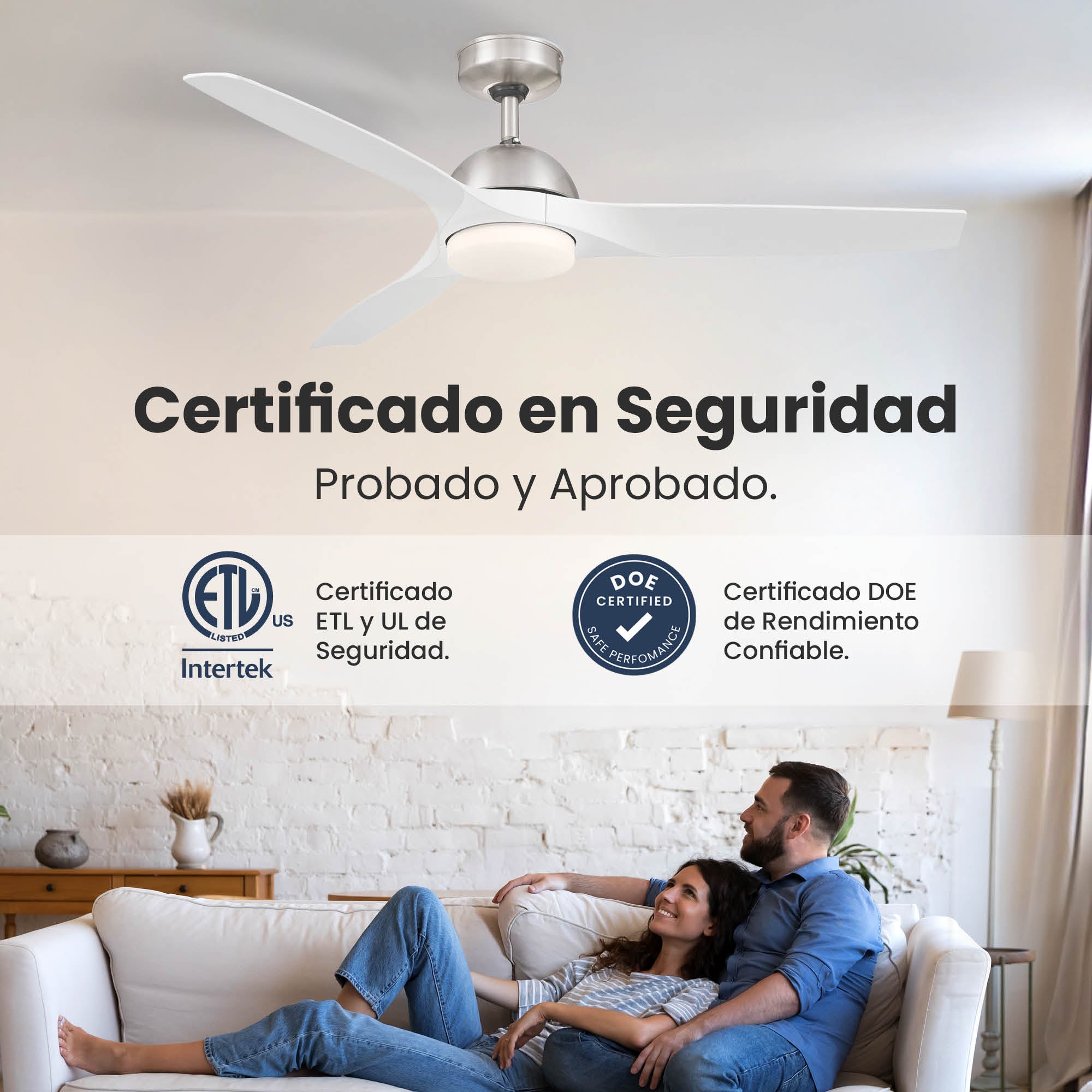 Ventilador de Techo Elevé Comfort M3 3 Aspas 52 Pulgadas