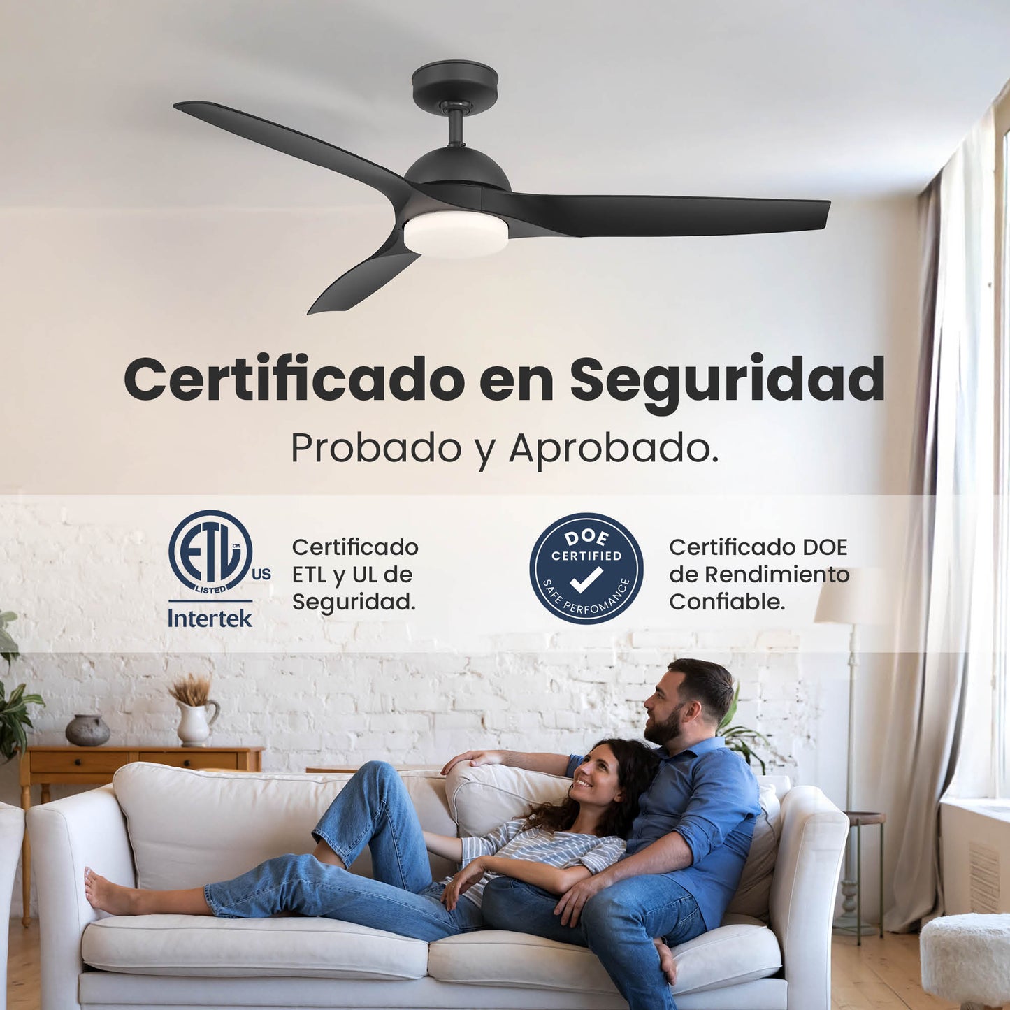 Ventilador de Techo Elevé Comfort M3 3 Aspas 52 Pulgadas