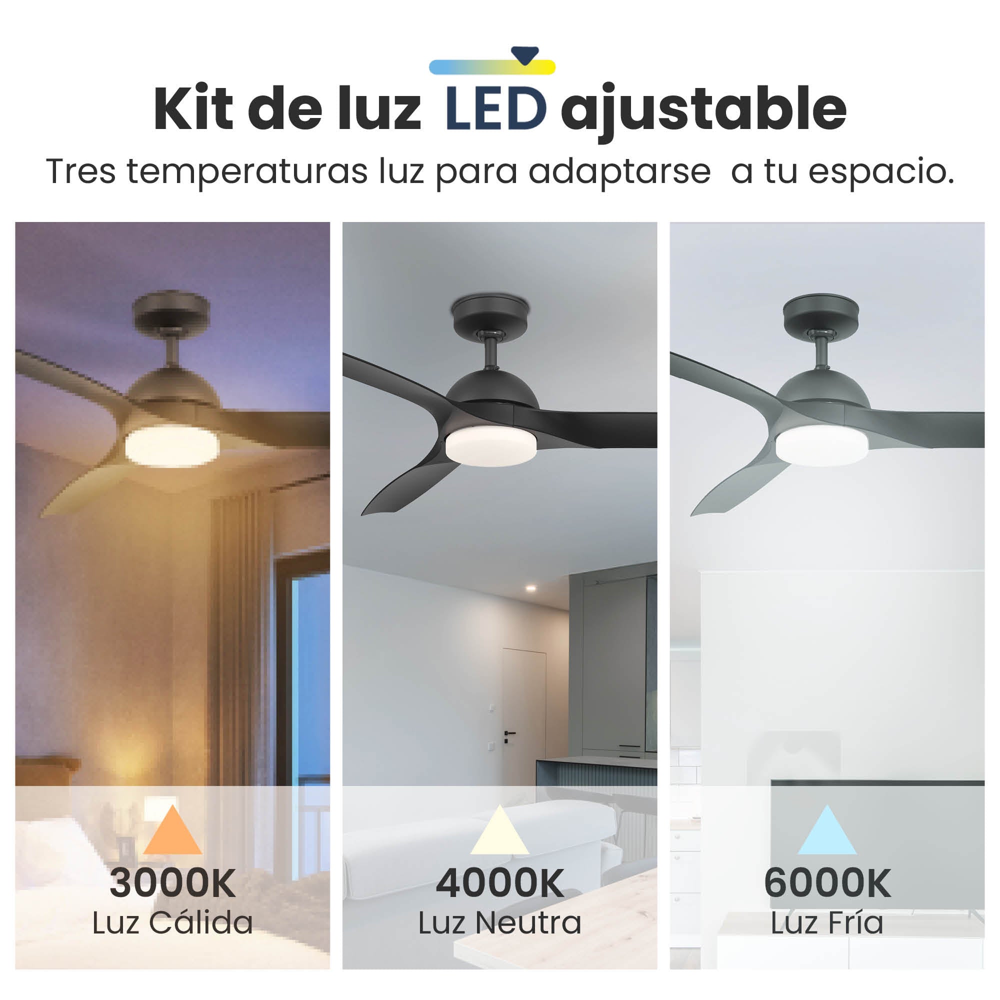 Ventilador de Techo Elevé Comfort M3 3 Aspas 52 Pulgadas