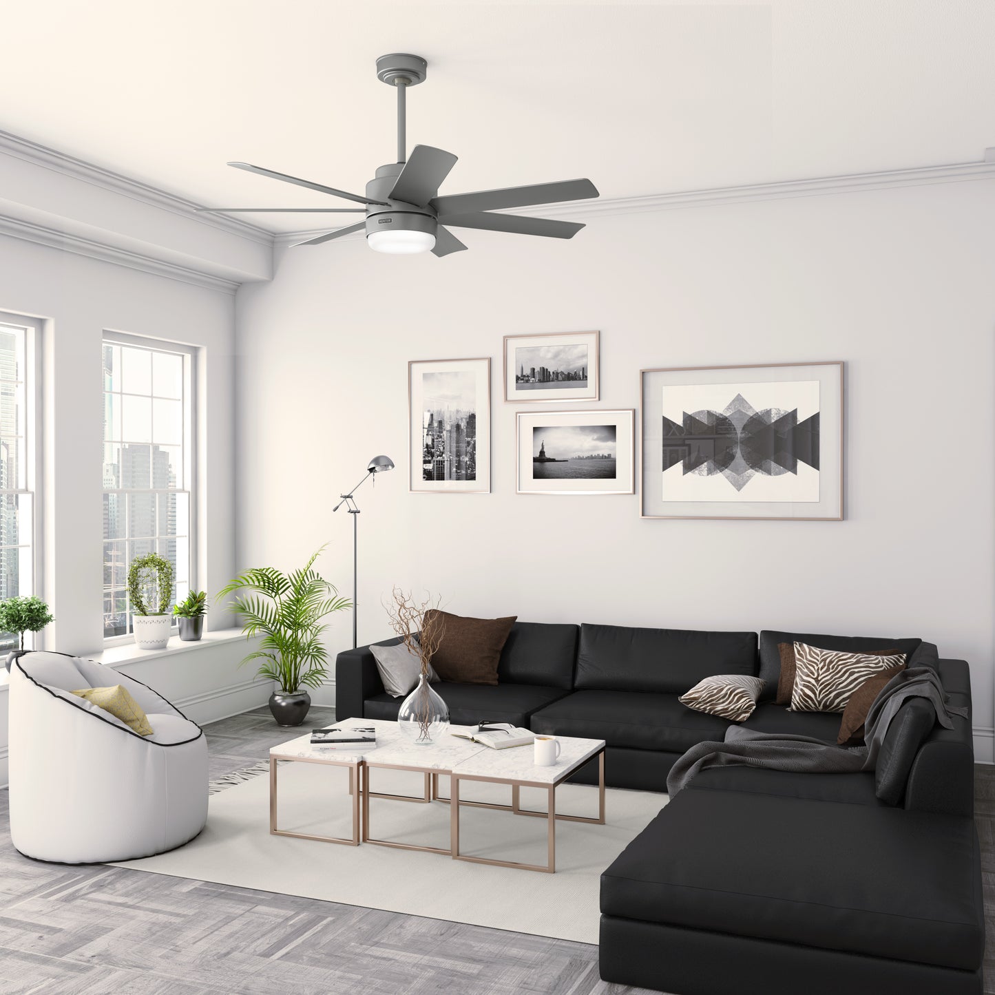 Ventilador de Techo Brazos para Exterior con Luz LED 52 Pulgadas