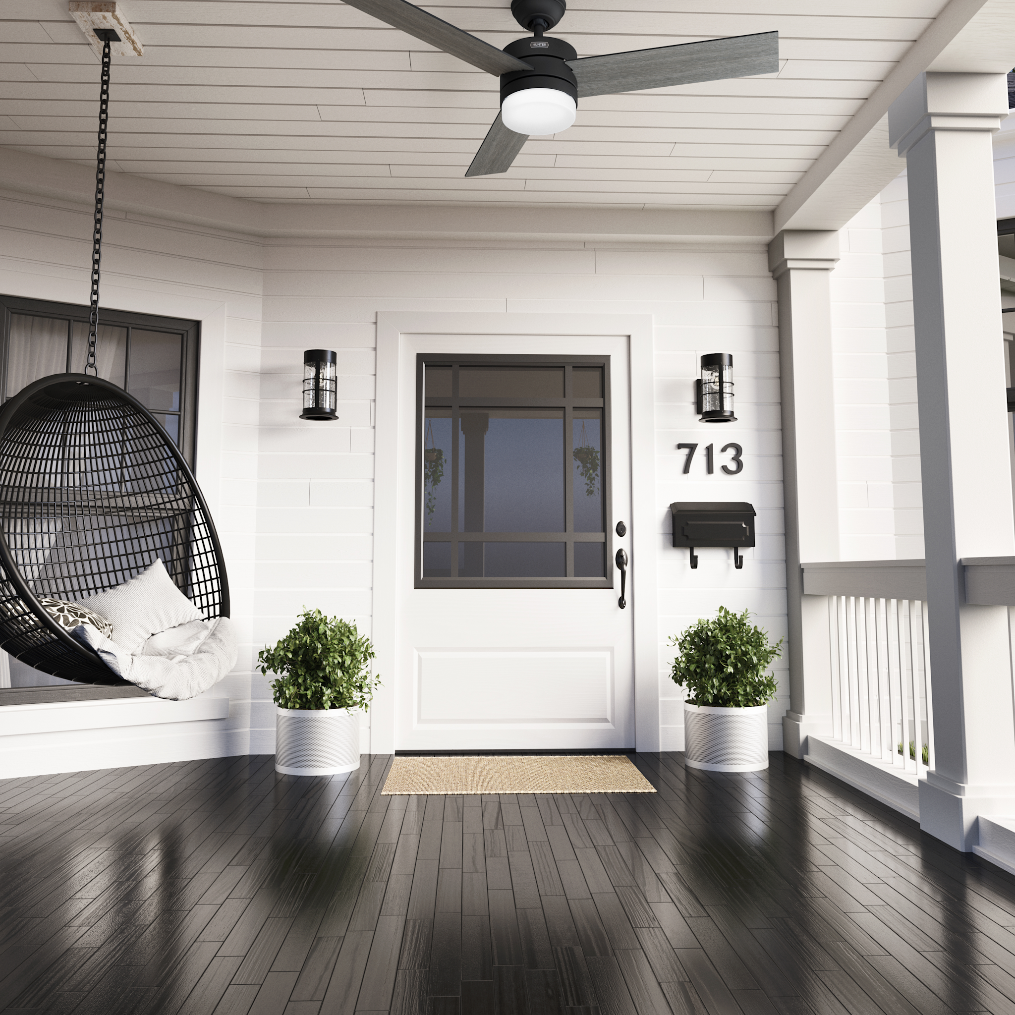 Ventilador de Techo Exeter con Luz para Exterior 54 pulgadas