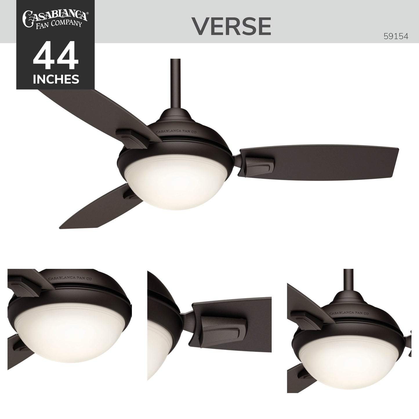 Ventilador de Techo Verse para Exterior con Luz LED 44 Pulgadas