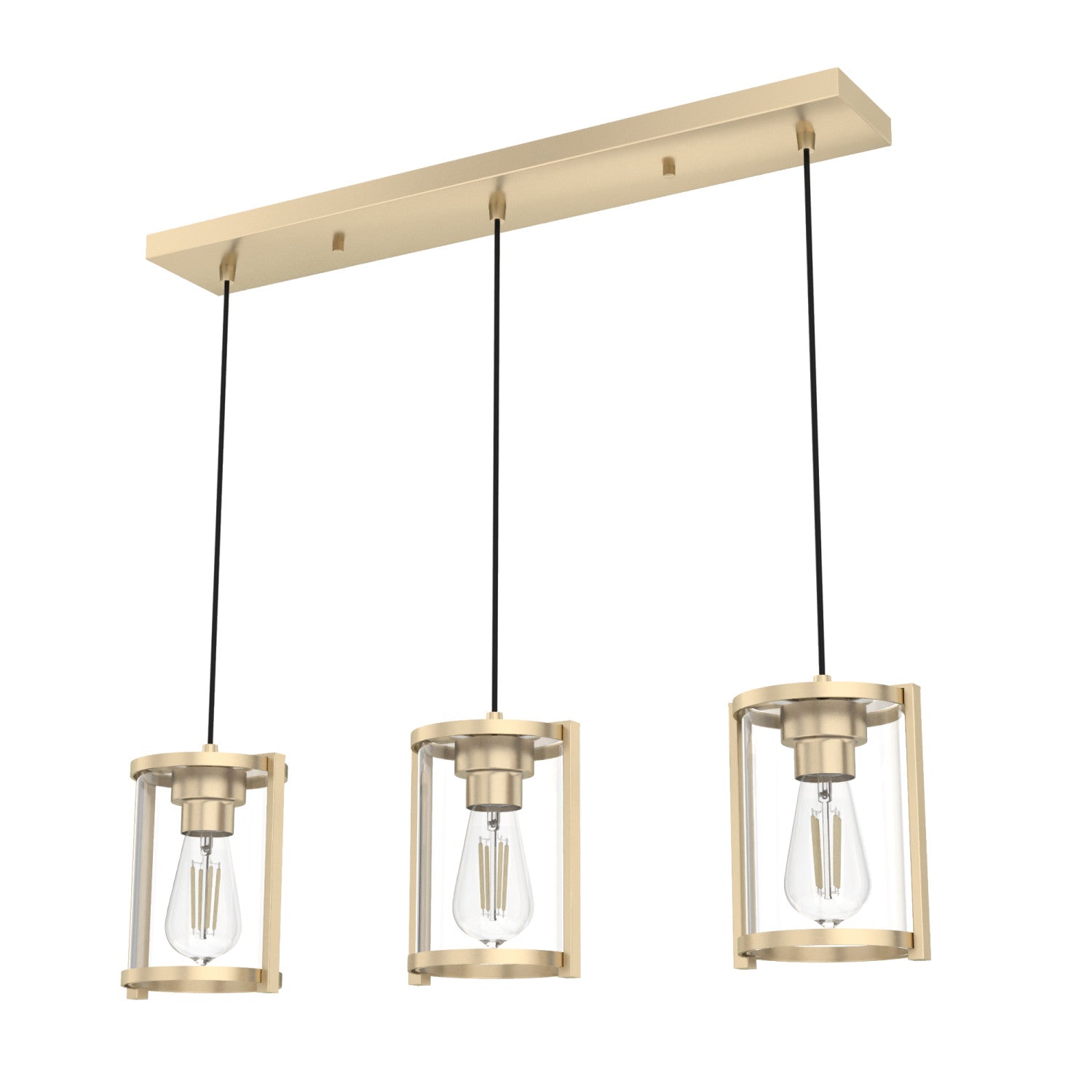 candelabro astwood linear 3 luces lighting hunter alturas gold - clear| 3