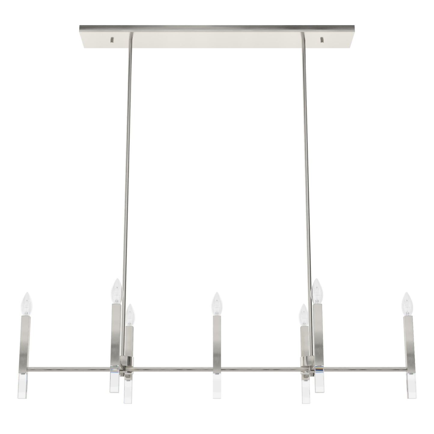 candelabro sunjai linear 7 luces lighting hunter brushed nickel - none| 3