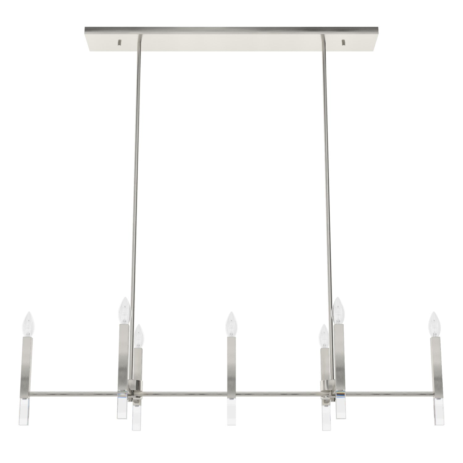 candelabro sunjai linear 7 luces lighting hunter brushed nickel - none| 3