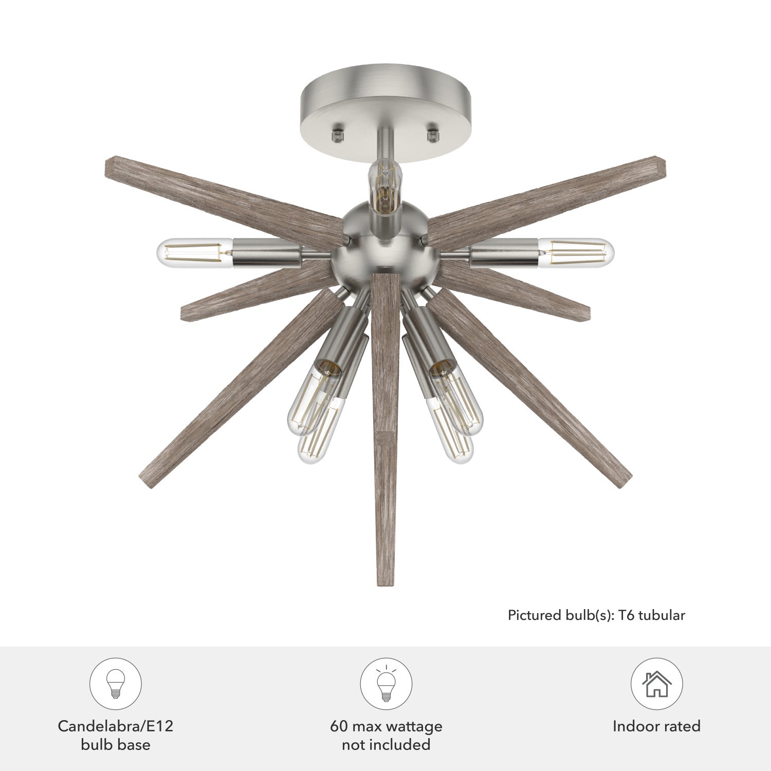 candil jupiter star lighting hunter brushed nickel - none| 4