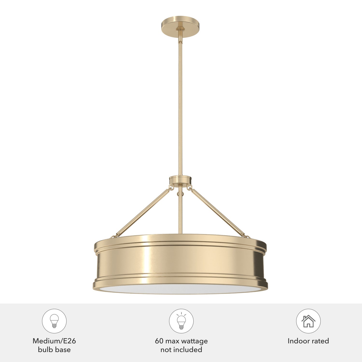 colgante capshaw 5 luces 21 pulgadas lighting hunter alturas gold - painted cased white| 4