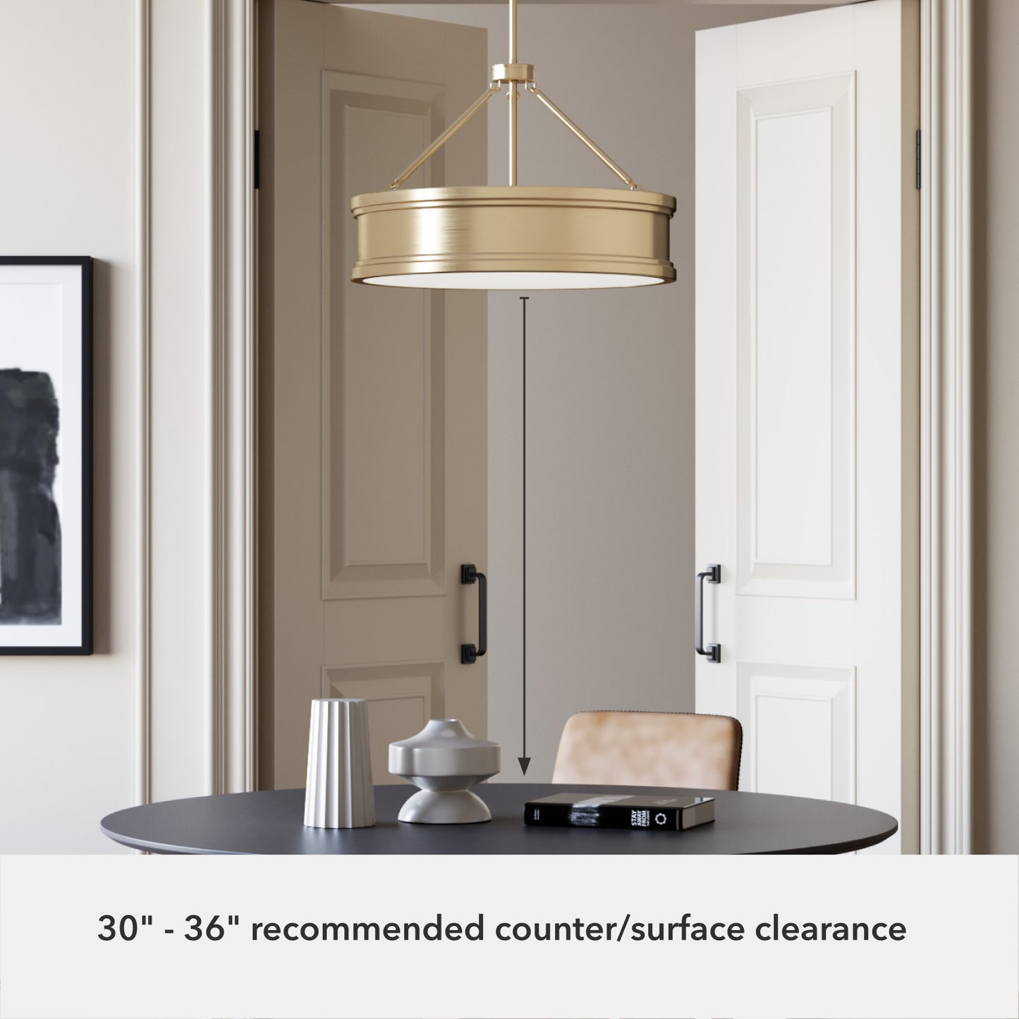 colgante capshaw 5 luces 21 pulgadas lighting hunter alturas gold - painted cased white| 5