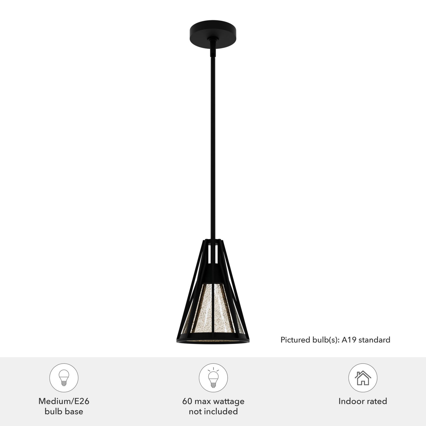  lighting hunter natural black iron - mercury glass| 4