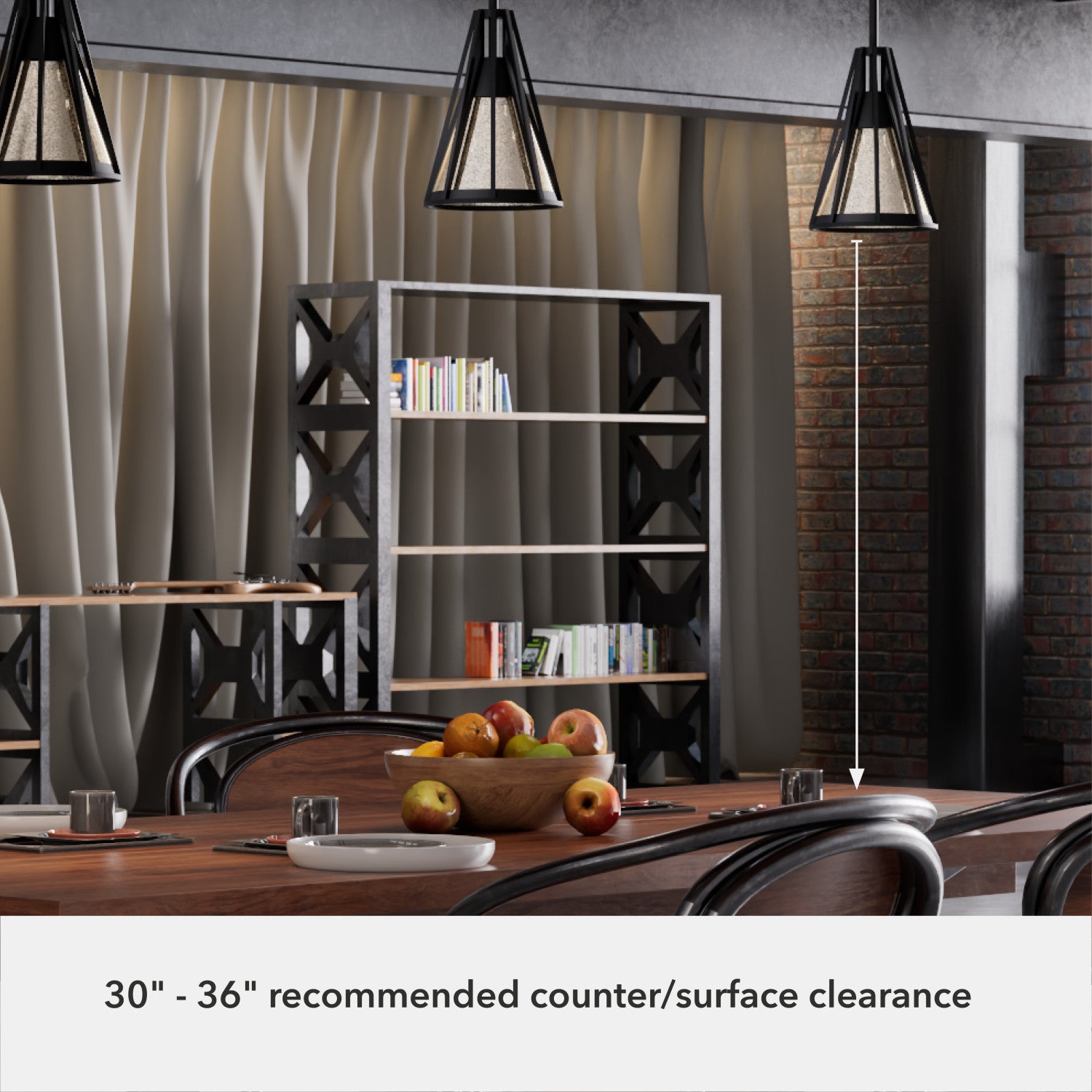  lighting hunter natural black iron - mercury glass| 5