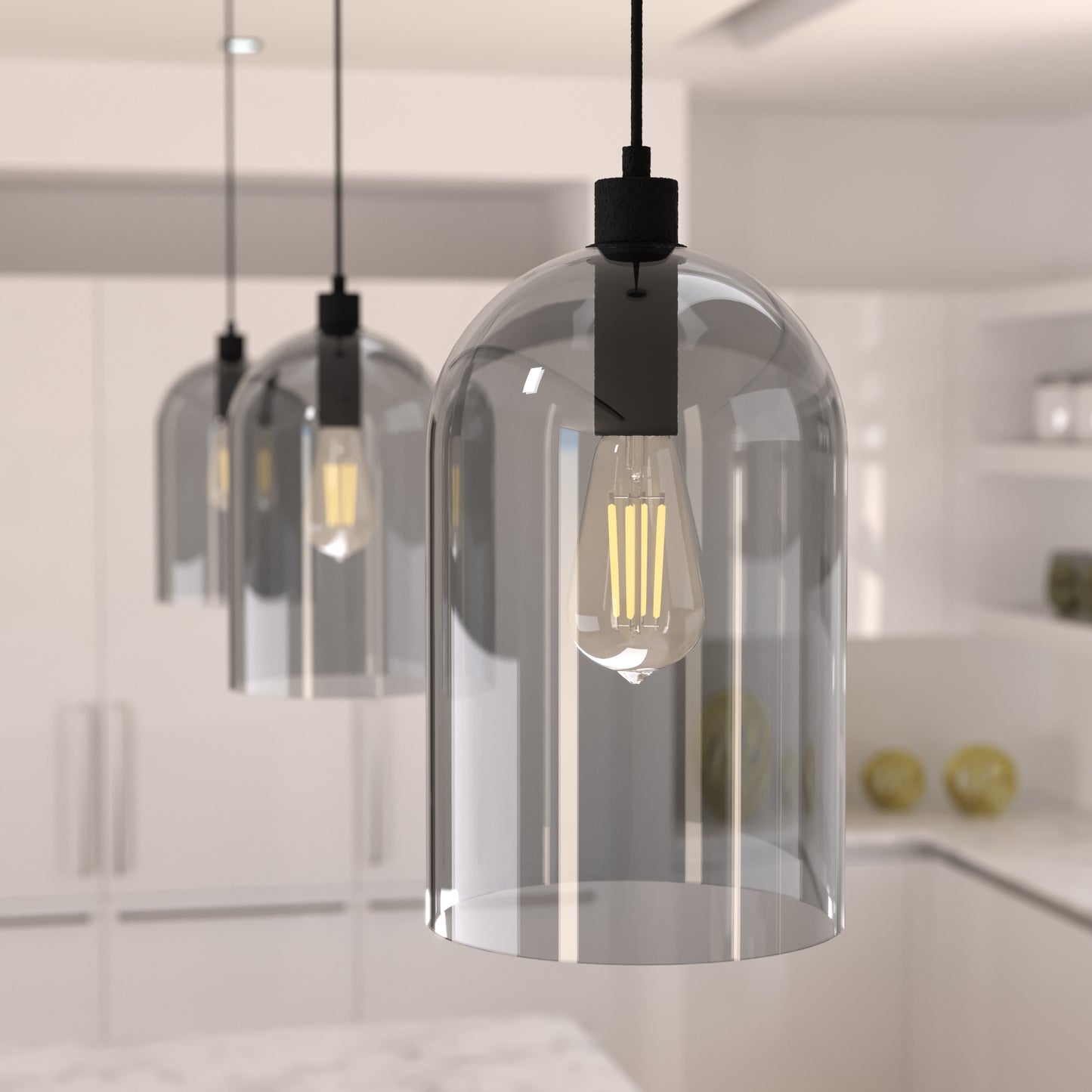 Colgante Lochemeade de Vidrio Ahumado 1 Luz