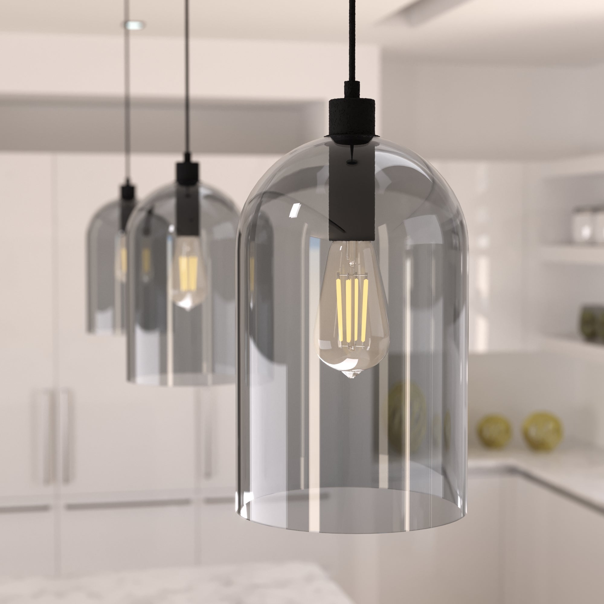 Colgante Lochemeade de Vidrio Ahumado 1 Luz