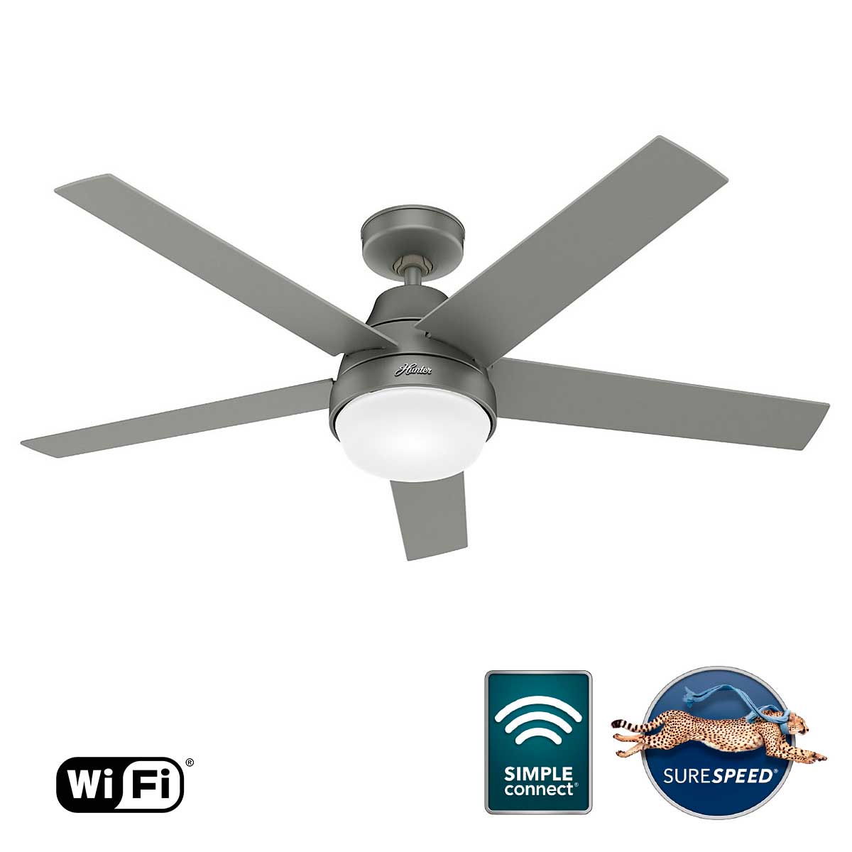 Ventilador de Techo Aerodyne con Luz LED 52 pulgadas