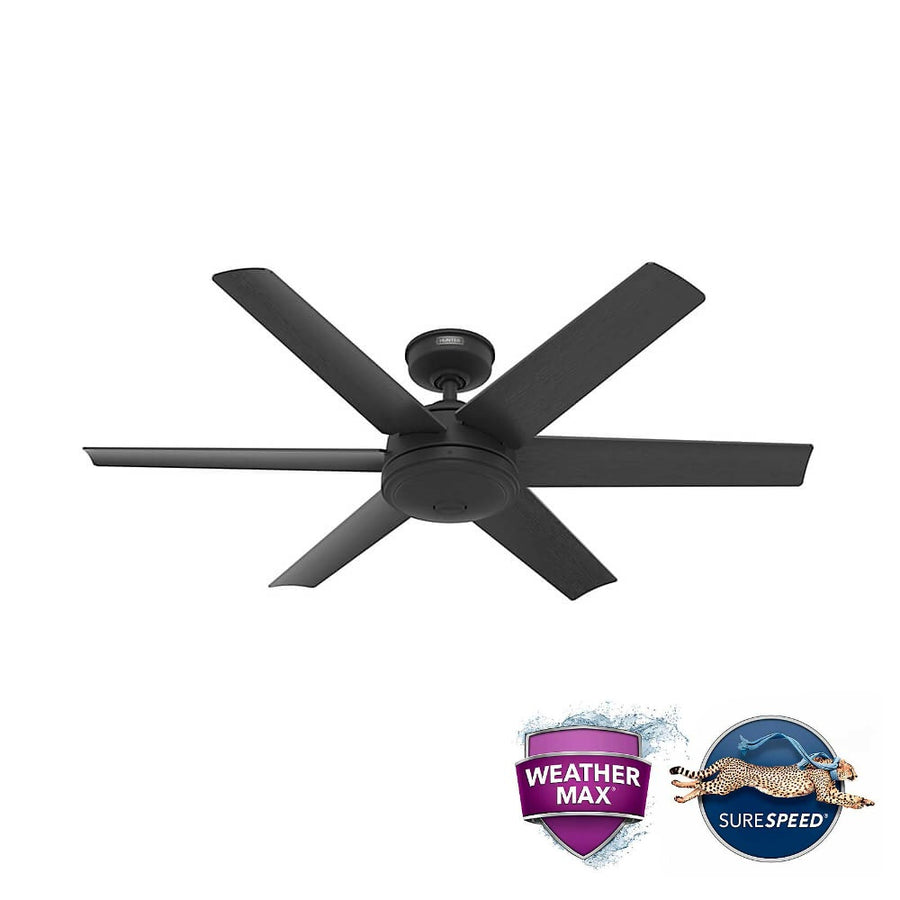 Jetty Exterior Ceiling Fan Matte Black 52 inches