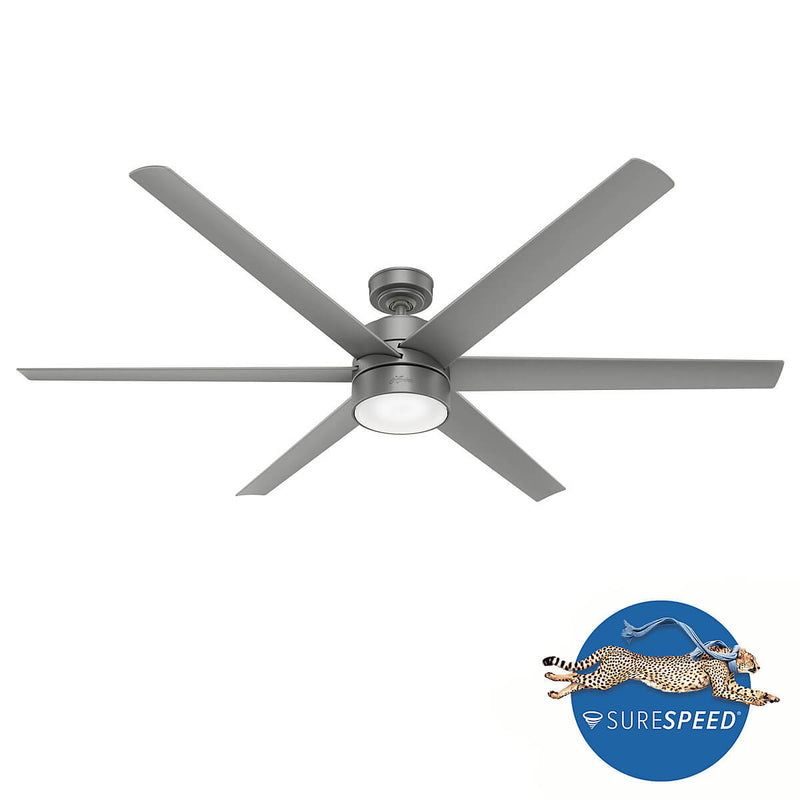 Solaria Exterior Ceiling Fan with LED Light 72 inches